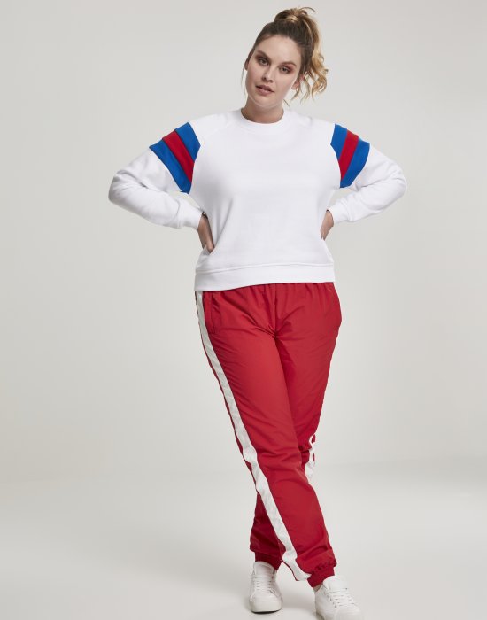 Дамска блуза в бяло от Urban Classics Ladies Sleeve Stripe Crew, Urban Classics, Блузи - Complex.bg