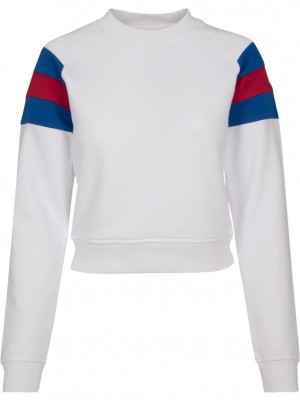 Дамска блуза в бяло от Urban Classics Ladies Sleeve Stripe Crew  Дамска блуза в бяло от Urban Classics Ladies Sleeve Stripe Crew