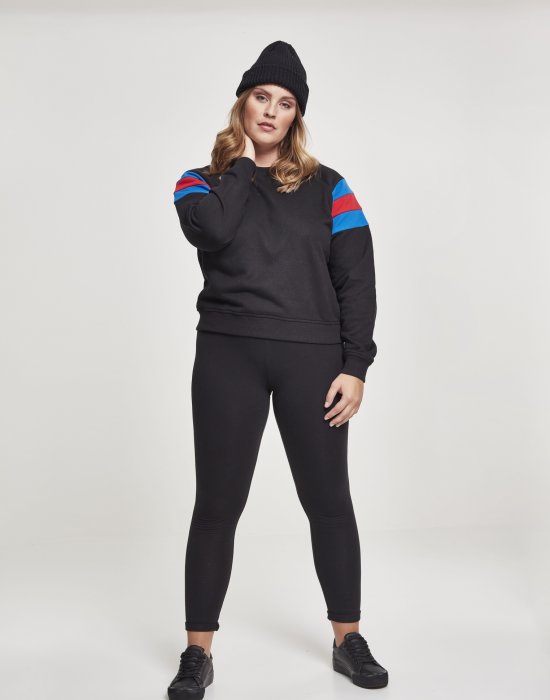 Дамска блуза в черно от Urban Classics Ladies Sleeve Stripe Crew, Urban Classics, Блузи - Complex.bg