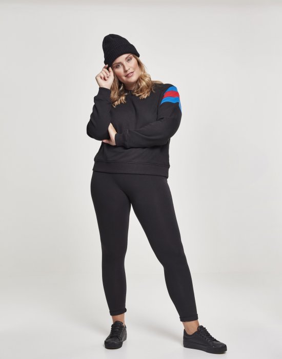 Дамска блуза в черно от Urban Classics Ladies Sleeve Stripe Crew, Urban Classics, Блузи - Complex.bg