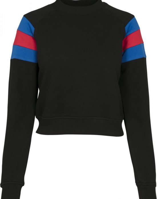 Дамска блуза в черно от Urban Classics Ladies Sleeve Stripe Crew, Urban Classics, Блузи - Complex.bg