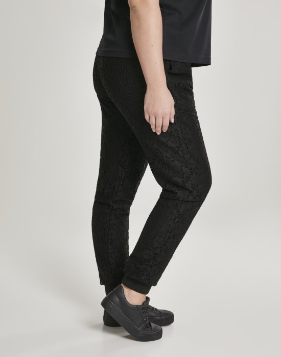 Дамски спортни панталони в черно Urban Classics Ladies Lace Jersey Jog Pants, Urban Classics, Панталони - Complex.bg