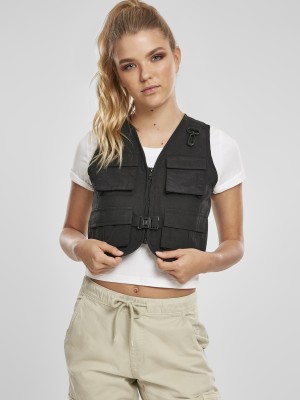 Дамска жилетка без ръкави в черно от Urban Classics Ladies Short Tactical Vest 