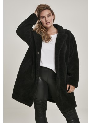 Дамско палто в черно от Urban Classics Ladies Oversized Sherpa Coat