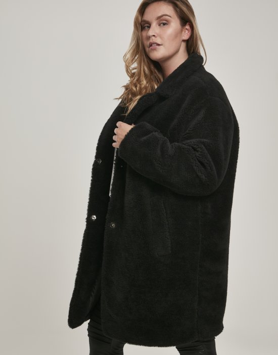 Дамско палто в черно от Urban Classics Ladies Oversized Sherpa Coat, Urban Classics, Якета - Complex.bg