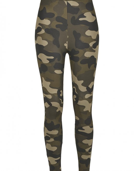 Дамски клин в камуфлажен цвят от Urban Classics Ladies High Waist Camo Tech Leggings, Urban Classics, Клинове - Complex.bg