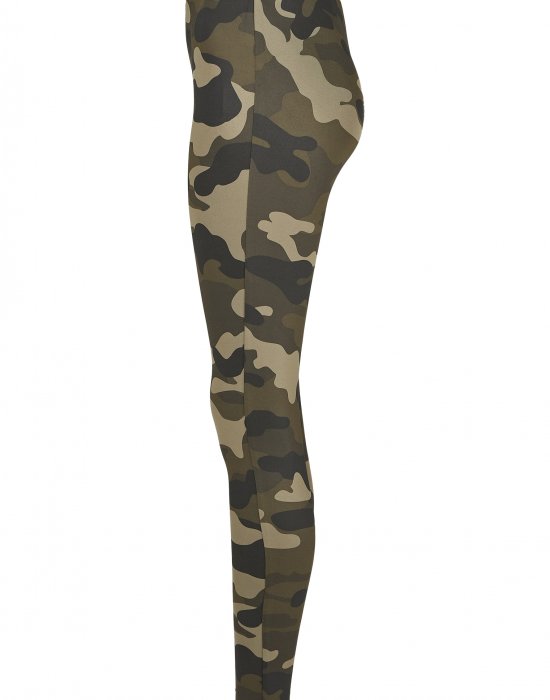 Дамски клин в камуфлажен цвят от Urban Classics Ladies High Waist Camo Tech Leggings, Urban Classics, Клинове - Complex.bg