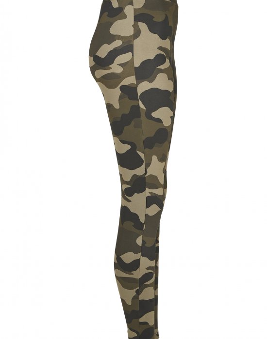 Дамски клин в камуфлажен цвят от Urban Classics Ladies High Waist Camo Tech Leggings, Urban Classics, Клинове - Complex.bg