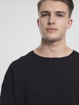 Мъжка блуза в черно Urban Classics Oversized Open Edge Crew 