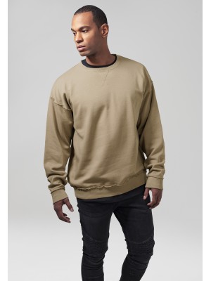 Мъжка блуза в бежово Urban Classics Oversized Open Edge Crew