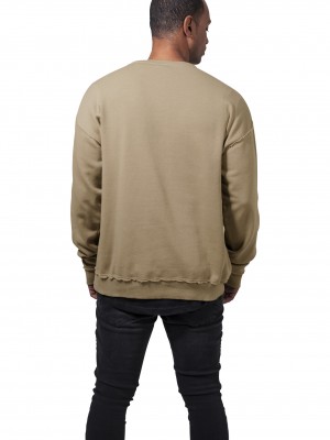 Мъжка блуза в бежово Urban Classics Oversized Open Edge Crew