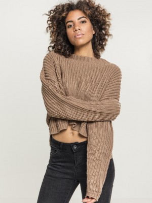 Дамска блуза в бежово от Urban Classics Ladies Wide Oversize Sweater  Дамска блуза в бежово от Urban Classics Ladies Wide Oversize Sweater