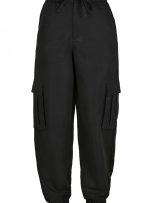 Дамски карго панталон в черно от Urban Classics Ladies Viscose Twill Cargo