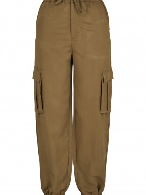 Дамски панталон в цвят маслина от Urban Classics Ladies Viscose Twill Cargo 