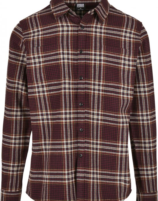 Мъжка риза в тъмночервено каре Urban Classics Checked Campus Shirt, Urban Classics, Ризи - Complex.bg