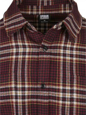 Мъжка риза в тъмночервено каре Urban Classics Checked Campus Shirt 