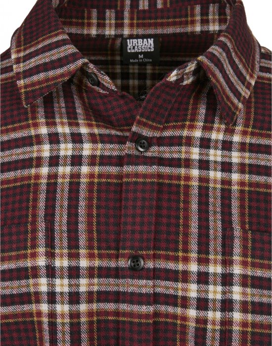 Мъжка риза в тъмночервено каре Urban Classics Checked Campus Shirt, Urban Classics, Ризи - Complex.bg