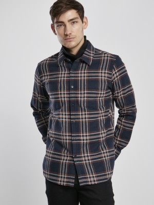 Мъжка риза в тъмносиньо каре от Urban Classics Checked Campus Shirt  Мъжка риза в тъмносиньо каре от Urban Classics Checked Campus Shirt