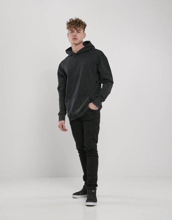 Мъжки суичър в черно Urban Classics Acid Washed Big Hoody, Urban Classics, Суичъри - Complex.bg