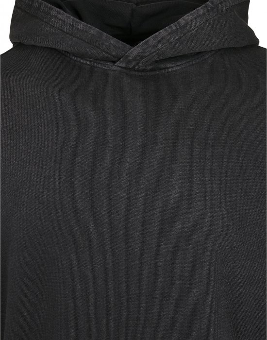 Мъжки суичър в черно Urban Classics Acid Washed Big Hoody, Urban Classics, Суичъри - Complex.bg
