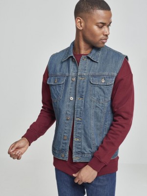 Мъжко яке без ръкави Urban Classics в синьо Denim Vest 