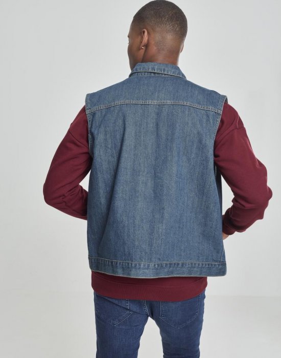 Мъжко яке без ръкави Urban Classics в синьо Denim Vest, Urban Classics, Якета - Complex.bg