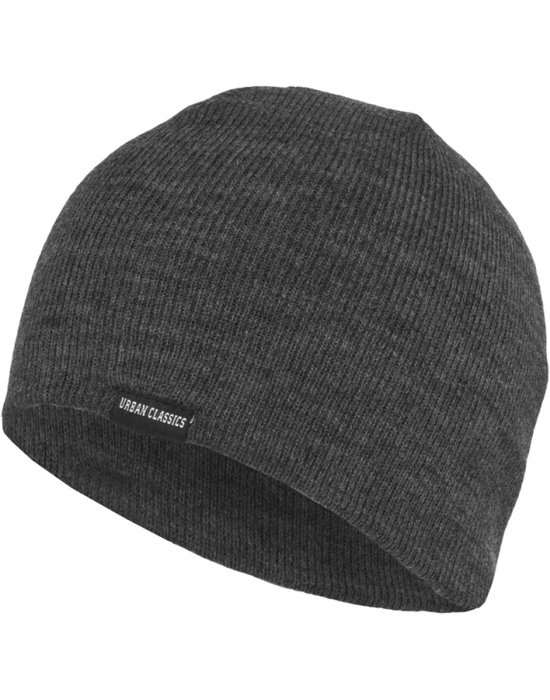 Мъжка шапка бийни в цвят графит Urban Classics Basic Beanie, Urban Classics, Шапки бийнита - Complex.bg