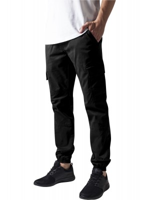 Мъжки карго панталони в черно Urban Classics Washed Cargo Twill Jogging Pants