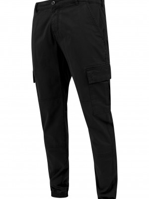 Мъжки карго панталони в черно Urban Classics Washed Cargo Twill Jogging Pants