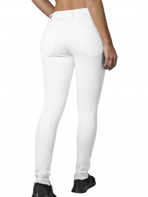 Дамски панталон в бяло Urban Classics Ladies Cut Knee Pants 