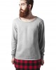 Мъжка блуза в сиво от Urban Classics Long Flanell Bottom Open Edge Crewneck, Urban Classics, Блузи - Complex.bg