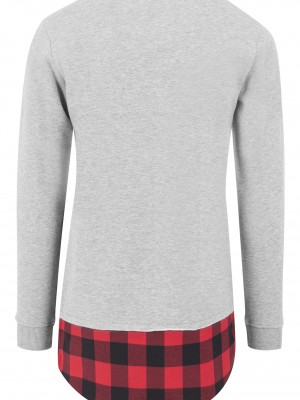 Мъжка блуза в сиво от Urban Classics Long Flanell Bottom Open Edge Crewneck 