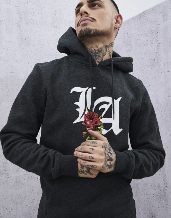 Мъжки суичър Mister Tee LA Rose Hoody в сив цвят, Mister Tee, Суичъри - Complex.bg