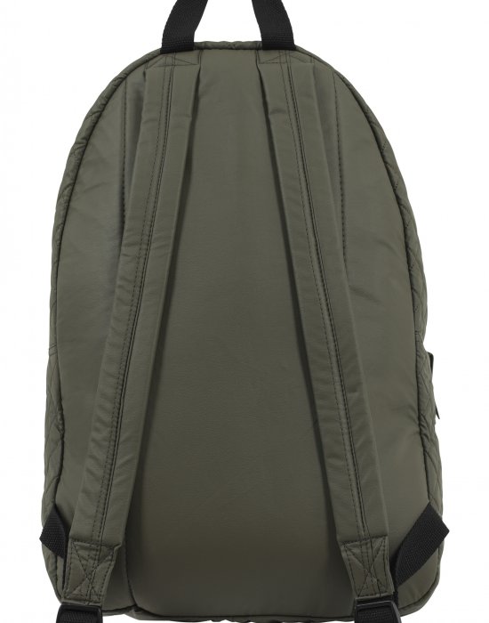 Раница от еко кожа в масленозелен цвят URBAN CLASSICS DIAMOND QUILT, Urban Classics, Раници - Complex.bg