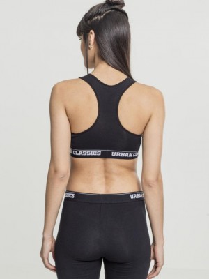 Бюстие в черен цвят URBAN CLASSICS LOGO