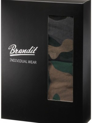 Два чифта боксерки в камуфлажни цветове Brandit Boxershorts Logo 2er Pack woodland/darkcamo 