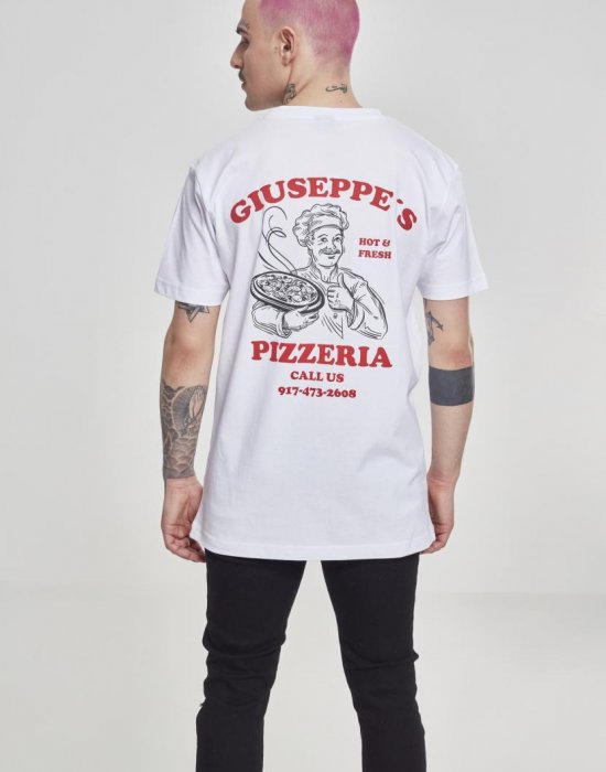 Мъжка тениска Mister Tee Giuseppes Pizzeria в бял цвят, Mister Tee, Тениски - Complex.bg