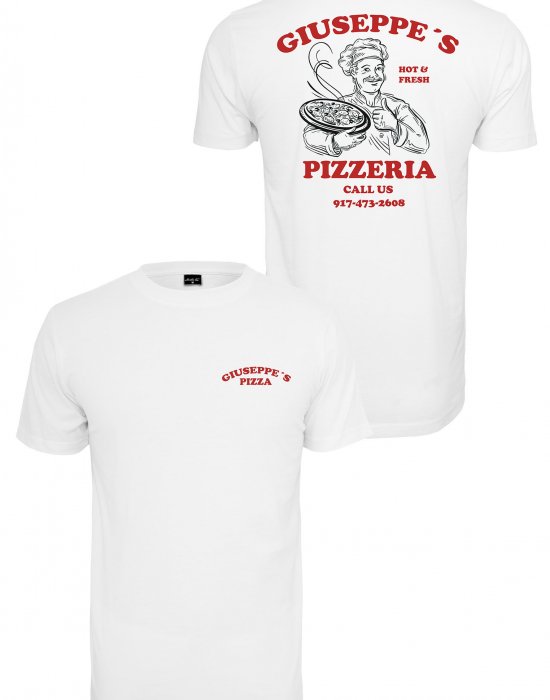 Мъжка тениска Mister Tee Giuseppes Pizzeria в бял цвят, Mister Tee, Тениски - Complex.bg