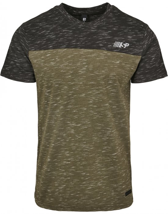 Мъжка тениска в мраморно масленозелен цвят Southpole Color Block Tech Tee marled olive, Southpole, Тениски - Complex.bg