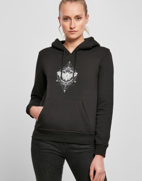 Дамски суичър в черен цвят Mister Tee Ladies Moth Hoody black, Mister Tee, Суичъри - Complex.bg