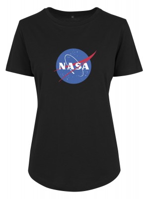 Дамска тениска в черен цвят Merchcode Ladies NASA Insignia Fit Tee black 