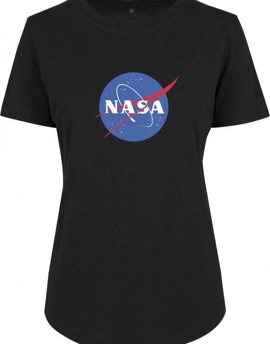 Дамска тениска в черен цвят Merchcode Ladies NASA Insignia Fit Tee black, MERCHCODE, Тениски - Complex.bg