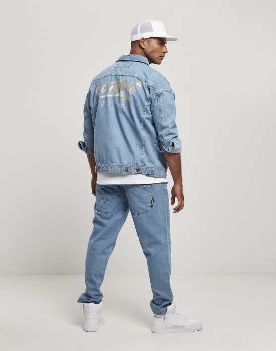 Мъжко дънково яке в син цвят Southpole Script Denim Jacket mid blue, Southpole, Якета Пролет / Есен - Complex.bg