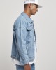 Мъжко дънково яке в син цвят Southpole Script Denim Jacket mid blue, Southpole, Якета Пролет / Есен - Complex.bg