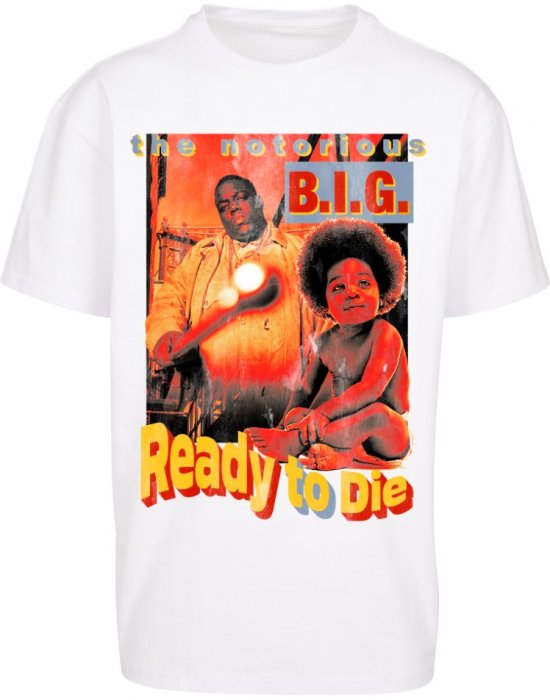 Мъжка тениска в бял цвят Mister Tee Biggie Ready To Die Oversize Tee white, Mister Tee, Тениски - Complex.bg