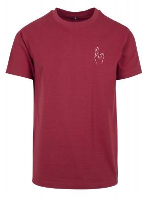 Мъжка тениска в цвят бургунди Mister Tee Easy Sign Tee burgundy 