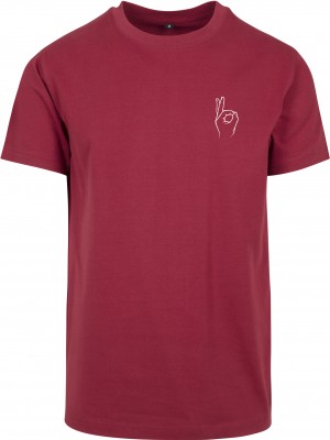 Мъжка тениска в цвят бургунди Mister Tee Easy Sign Tee burgundy 