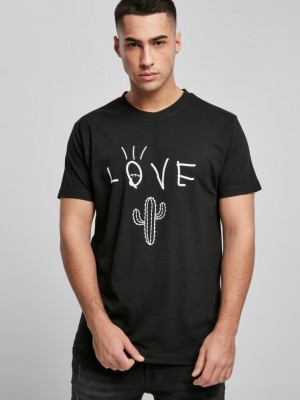 Мъжка тениска в черен цвят Mister Tee Love Cactus Tee black 