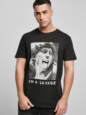 Мъжка тениска в черен цвят Mister Tee I?m A Savage Tee black 