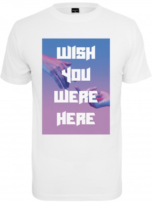 Мъжка тениска в бял цвят Mister Tee Wish you were here Tee white 